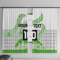 Cook Islands Marathon 2025-Pursuit in Paradise Window Curtain Green Color LT03 With Hooks Green - Polynesian Pride