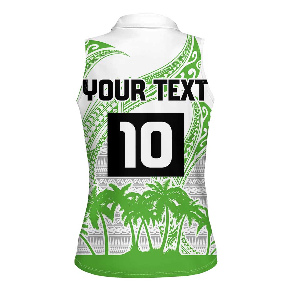 Cook Islands Marathon 2025-Pursuit in Paradise Women Sleeveless Polo Shirt Green Color