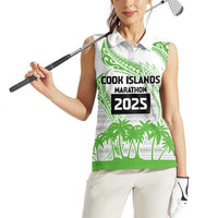 Cook Islands Marathon 2025-Pursuit in Paradise Women Sleeveless Polo Shirt Green Color