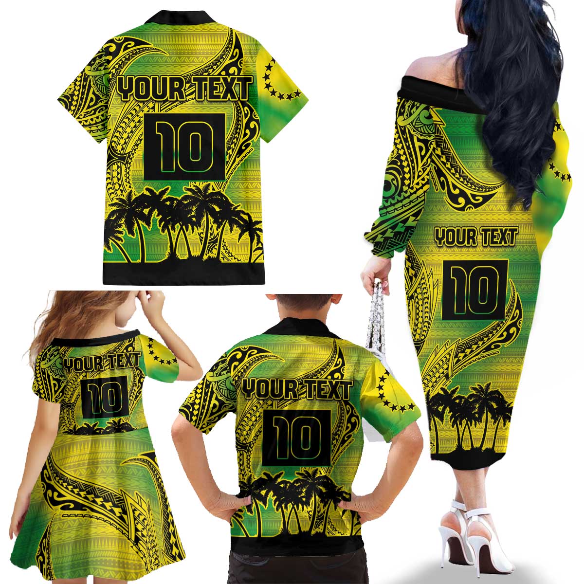 Cook Islands Marathon 2025-Pursuit in Paradise Family Matching Off The Shoulder Long Sleeve Dress and Hawaiian Shirt Special Edition LT03 - Polynesian Pride
