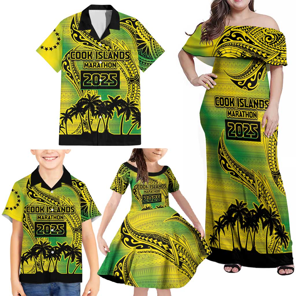 Cook Islands Marathon 2025-Pursuit in Paradise Family Matching Off Shoulder Maxi Dress and Hawaiian Shirt Special Edition LT03 - Polynesian Pride