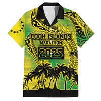 Cook Islands Marathon 2025-Pursuit in Paradise Family Matching Off Shoulder Maxi Dress and Hawaiian Shirt Special Edition LT03 Dad's Shirt - Short Sleeve Yellow-Green - Polynesian Pride
