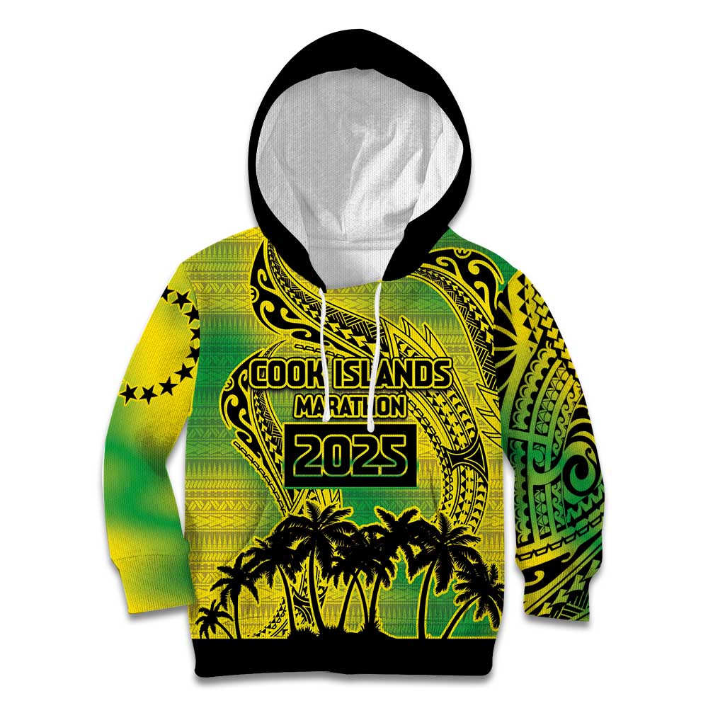 Cook Islands Marathon 2025-Pursuit in Paradise Kid Hoodie Special Edition LT03 Hoodie Yellow-Green - Polynesian Pride