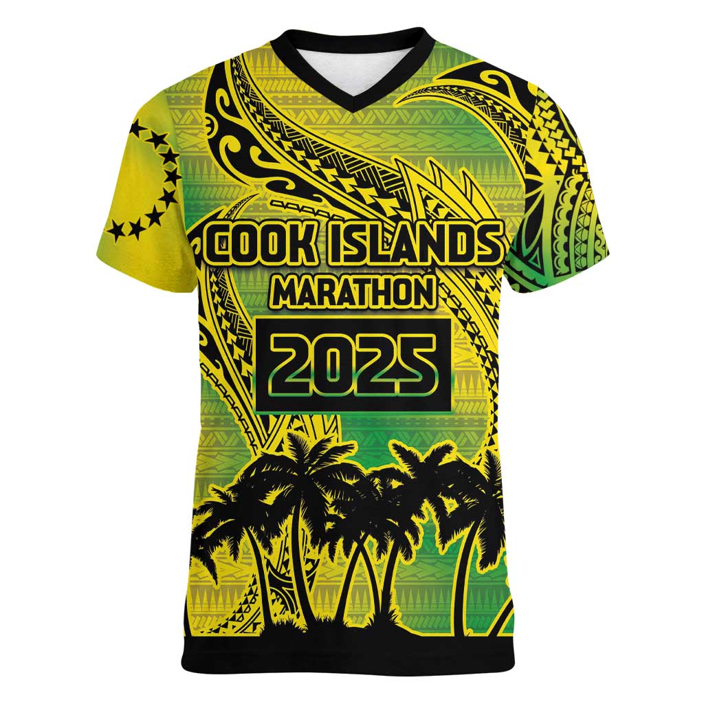 Cook Islands Marathon 2025-Pursuit in Paradise Women V-Neck T-Shirt Special Edition