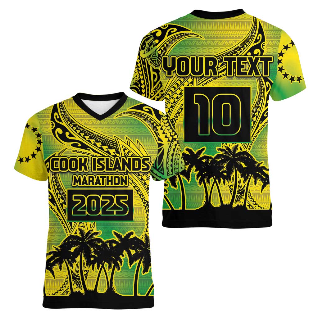 Cook Islands Marathon 2025-Pursuit in Paradise Women V-Neck T-Shirt Special Edition