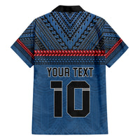 Custom Toa Samoa Rugby Family Matching Off The Shoulder Long Sleeve Dress and Hawaiian Shirt Samoan Warrior Ula Fala Tribal Pattern LT03 - Polynesian Pride