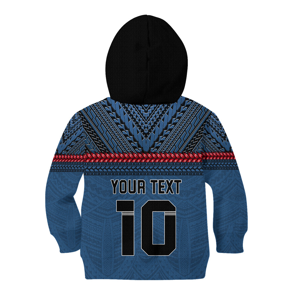 Custom Toa Samoa Rugby Kid Hoodie Samoan Warrior Ula Fala Tribal Pattern LT03