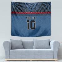 Custom Toa Samoa Rugby Tapestry Samoan Warrior Ula Fala Tribal Pattern