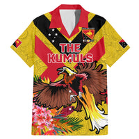 Custom Papua New Guinea Rugby Family Matching Mermaid Dress and Hawaiian Shirt Bird of Paradise and Hibiscus Polynesian Pattern Yellow Color LT03 Dad's Shirt - Short Sleeve Yellow - Polynesian Pride