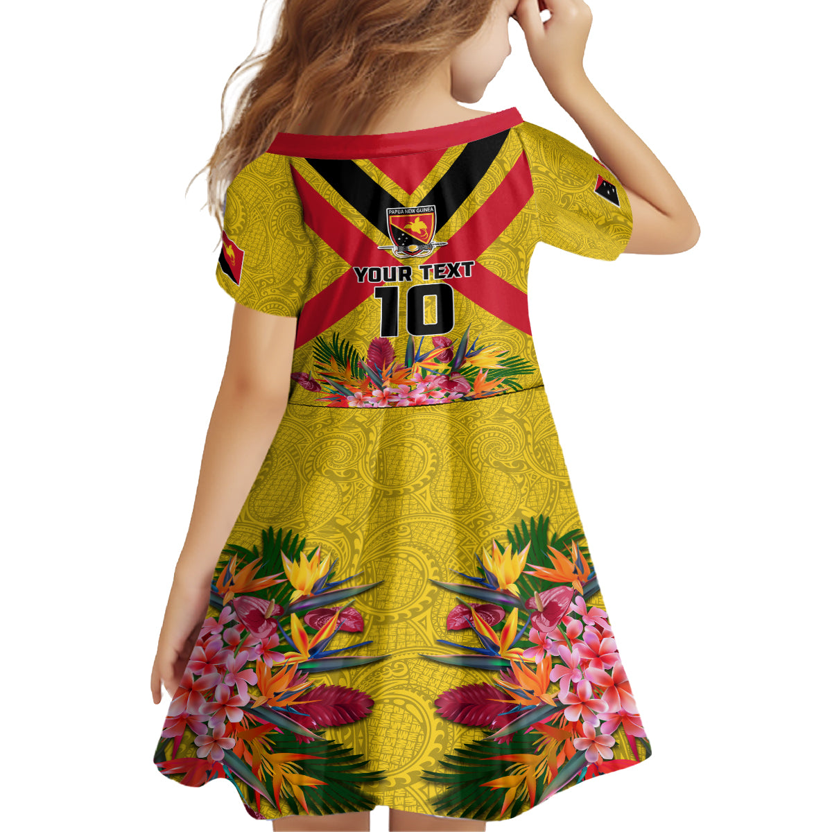 Custom Papua New Guinea Rugby Family Matching Off Shoulder Maxi Dress and Hawaiian Shirt Bird of Paradise and Hibiscus Polynesian Pattern Yellow Color LT03 - Polynesian Pride