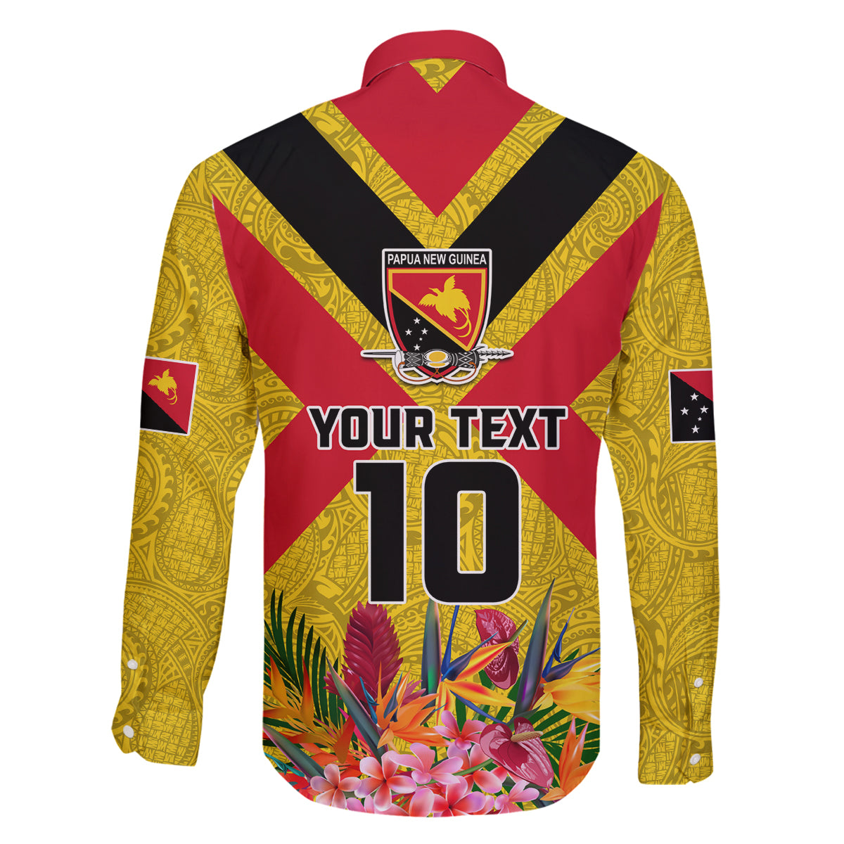 Custom Papua New Guinea Rugby Family Matching Off Shoulder Maxi Dress and Hawaiian Shirt Bird of Paradise and Hibiscus Polynesian Pattern Yellow Color LT03 - Polynesian Pride
