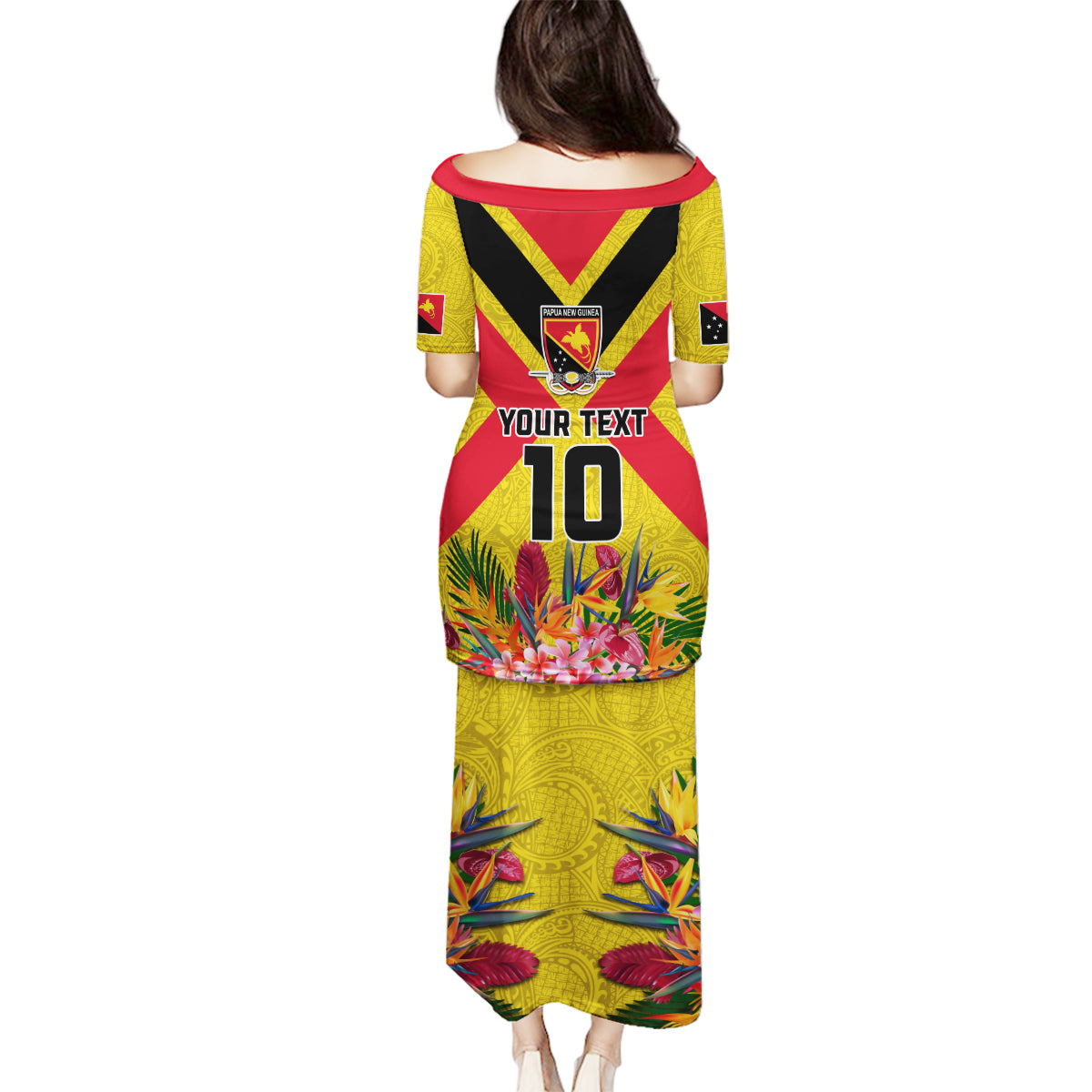 Custom Papua New Guinea Rugby Family Matching Puletasi and Hawaiian Shirt Bird of Paradise and Hibiscus Polynesian Pattern Yellow Color LT03 - Polynesian Pride