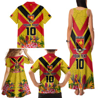 Custom Papua New Guinea Rugby Family Matching Tank Maxi Dress and Hawaiian Shirt Bird of Paradise and Hibiscus Polynesian Pattern Yellow Color LT03 - Polynesian Pride