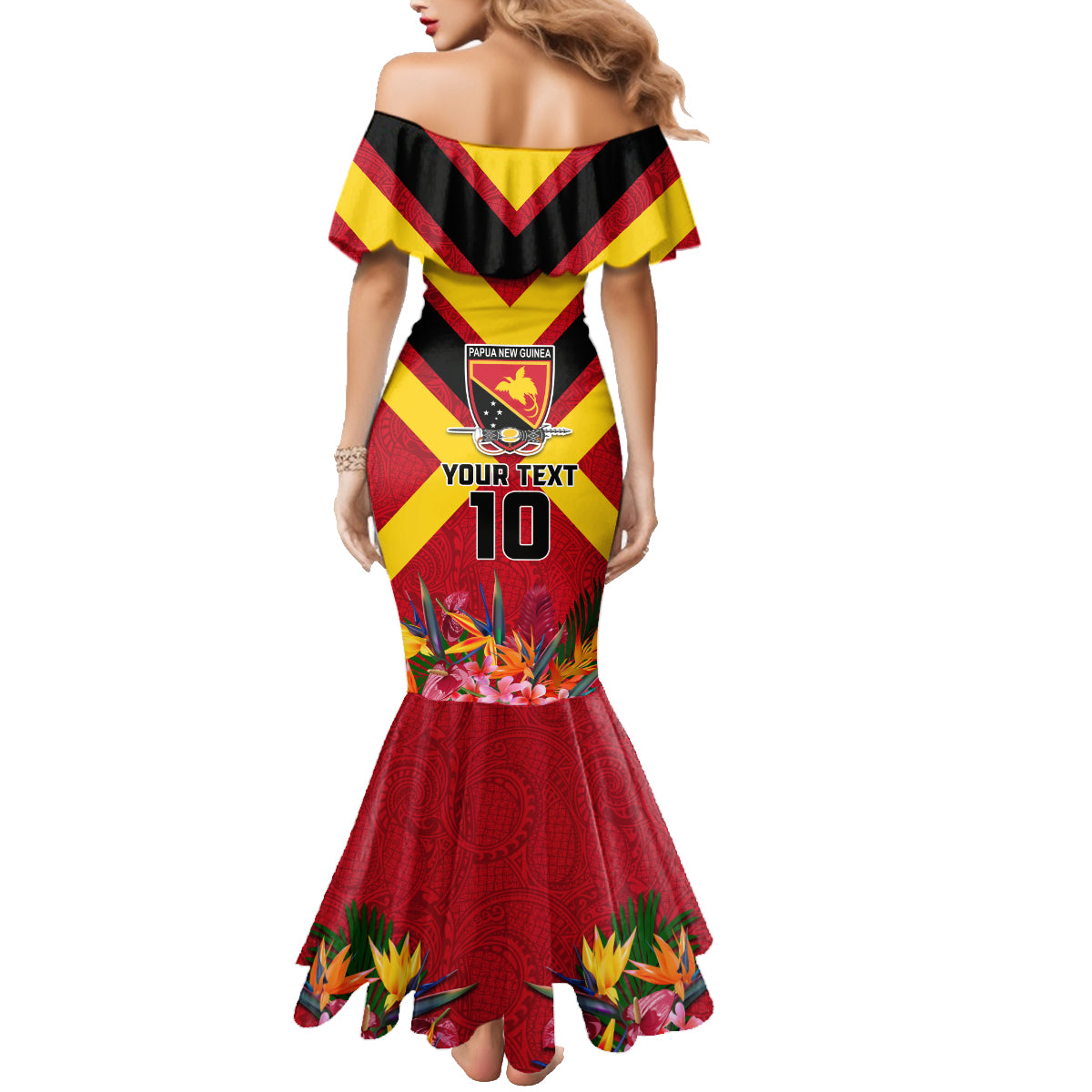 Custom Papua New Guinea Rugby Family Matching Mermaid Dress and Hawaiian Shirt Bird of Paradise and Hibiscus Polynesian Pattern Red Color LT03 - Polynesian Pride