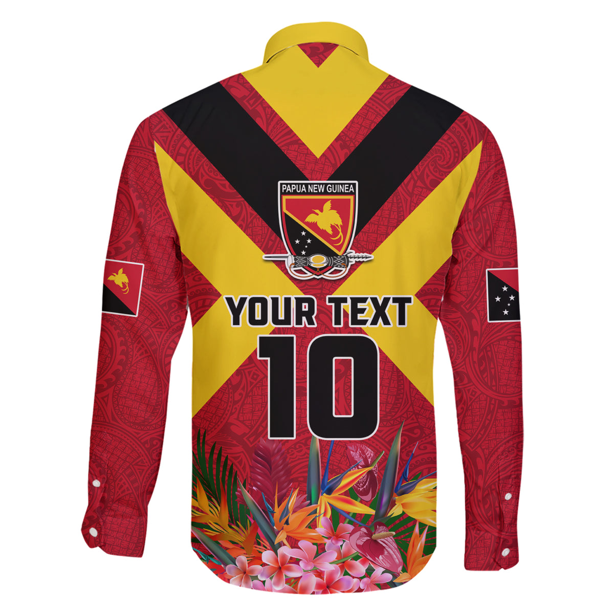 Custom Papua New Guinea Rugby Family Matching Short Sleeve Bodycon Dress and Hawaiian Shirt Bird of Paradise and Hibiscus Polynesian Pattern Red Color LT03 - Polynesian Pride