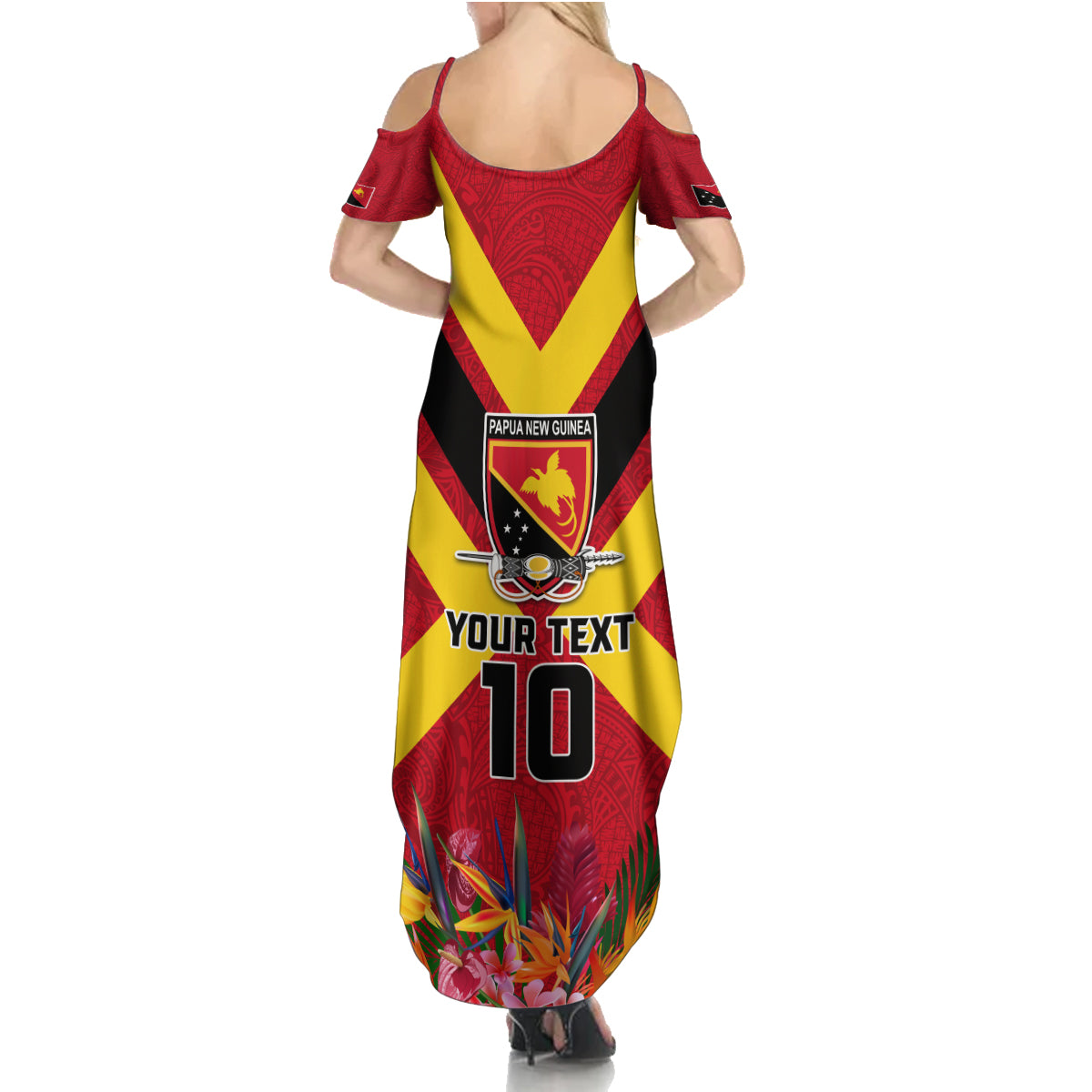 Custom Papua New Guinea Rugby Family Matching Summer Maxi Dress and Hawaiian Shirt Bird of Paradise and Hibiscus Polynesian Pattern Red Color LT03 - Polynesian Pride