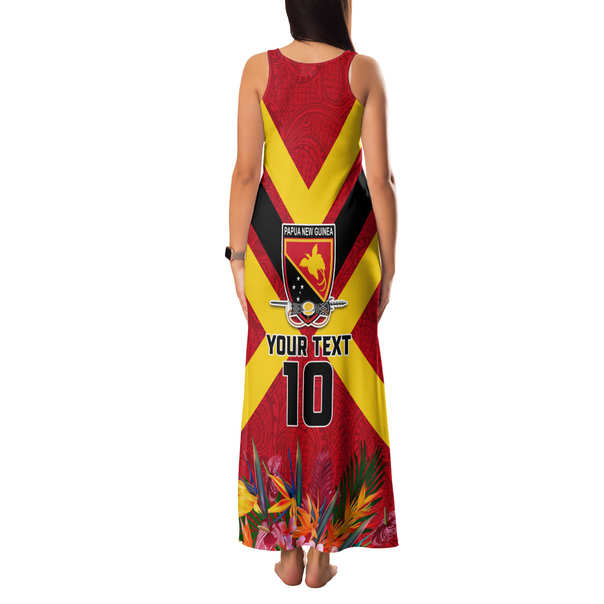 Custom Papua New Guinea Rugby Family Matching Tank Maxi Dress and Hawaiian Shirt Bird of Paradise and Hibiscus Polynesian Pattern Red Color LT03 - Polynesian Pride