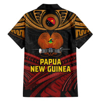 Papua New Guinea Bird-of-Paradise Hawaiian Shirt Coat of Arms and Tribal Patterns LT03 - Polynesian Pride