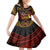 Papua New Guinea Bird-of-Paradise Kid Short Sleeve Dress Coat of Arms and Tribal Patterns LT03 KID Black - Polynesian Pride