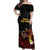 Papua New Guinea Bird-of-Paradise Off Shoulder Maxi Dress Coat of Arms and Tribal Patterns LT03 Women Black - Polynesian Pride