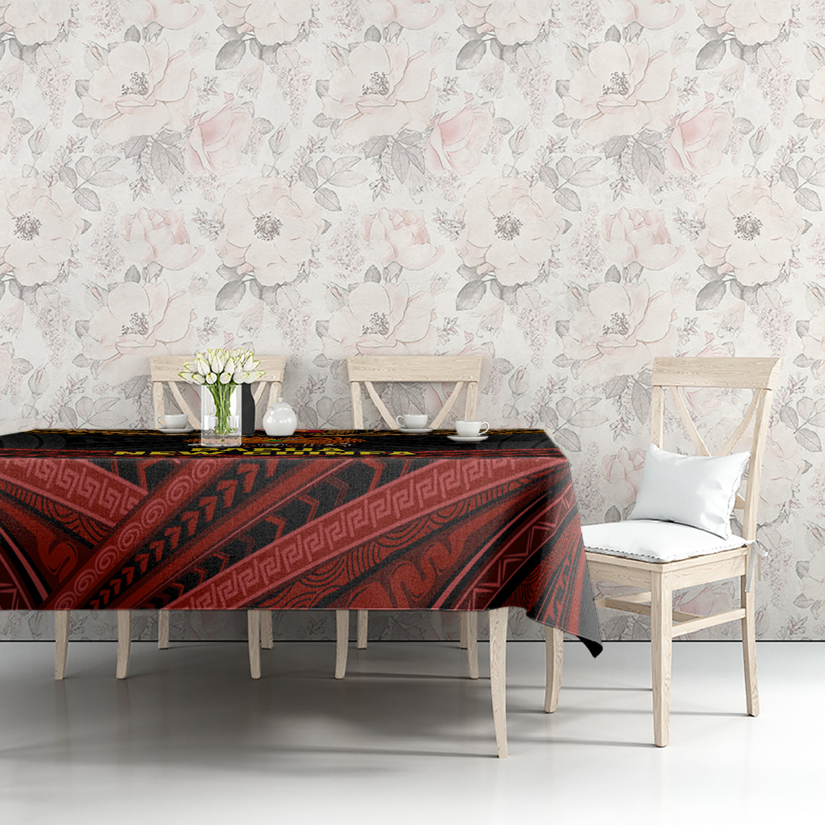 Papua New Guinea Bird-of-Paradise Tablecloth Coat of Arms and Tribal Patterns