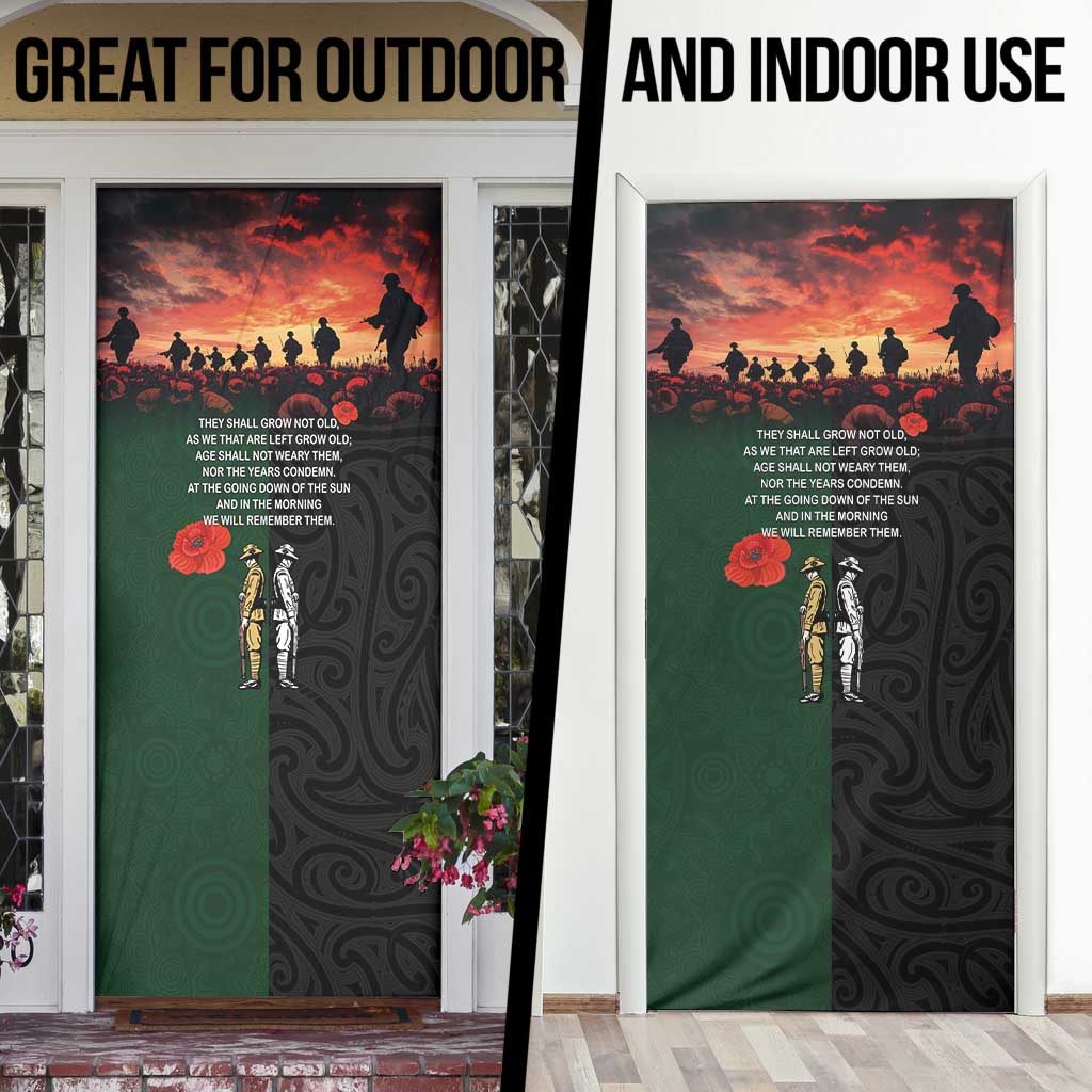 New Zealand and Australia ANZAC Day Door Cover Lest We Forget Indigenous and Maori Pattern