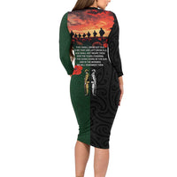 New Zealand and Australia ANZAC Day Family Matching Long Sleeve Bodycon Dress and Hawaiian Shirt Lest We Forget Indigenous and Maori Pattern LT03 - Polynesian Pride
