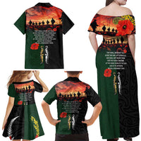New Zealand and Australia ANZAC Day Family Matching Off Shoulder Maxi Dress and Hawaiian Shirt Lest We Forget Indigenous and Maori Pattern LT03 - Polynesian Pride