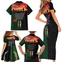 New Zealand and Australia ANZAC Day Family Matching Short Sleeve Bodycon Dress and Hawaiian Shirt Lest We Forget Indigenous and Maori Pattern LT03 - Polynesian Pride