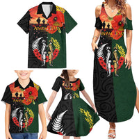 New Zealand and Australia ANZAC Day Family Matching Summer Maxi Dress and Hawaiian Shirt Lest We Forget Indigenous and Maori Pattern LT03 - Polynesian Pride