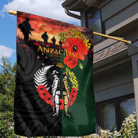 New Zealand and Australia ANZAC Day Garden Flag Lest We Forget Indigenous and Maori Pattern