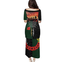 New Zealand and Australia ANZAC Day Puletasi Lest We Forget Indigenous and Maori Pattern