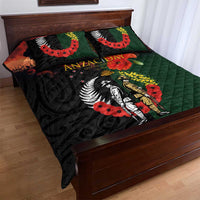 New Zealand and Australia ANZAC Day Quilt Bed Set Lest We Forget Indigenous and Maori Pattern