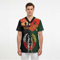 New Zealand and Australia ANZAC Day Scrub Top Lest We Forget Indigenous and Maori Pattern