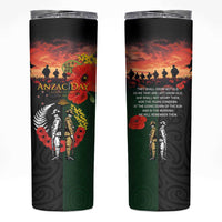 New Zealand and Australia ANZAC Day Skinny Tumbler Lest We Forget Indigenous and Maori Pattern