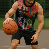 New Zealand and Australia ANZAC Day Sleeveless Hoodie Lest We Forget Indigenous and Maori Pattern