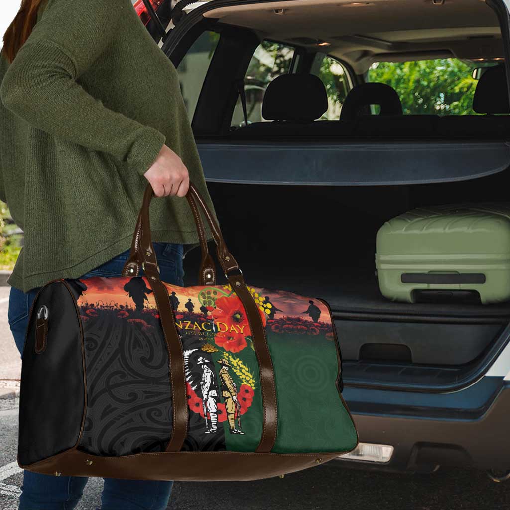 New Zealand and Australia ANZAC Day Travel Bag Lest We Forget Indigenous and Maori Pattern