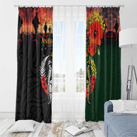 New Zealand and Australia ANZAC Day Window Curtain Lest We Forget Indigenous and Maori Pattern