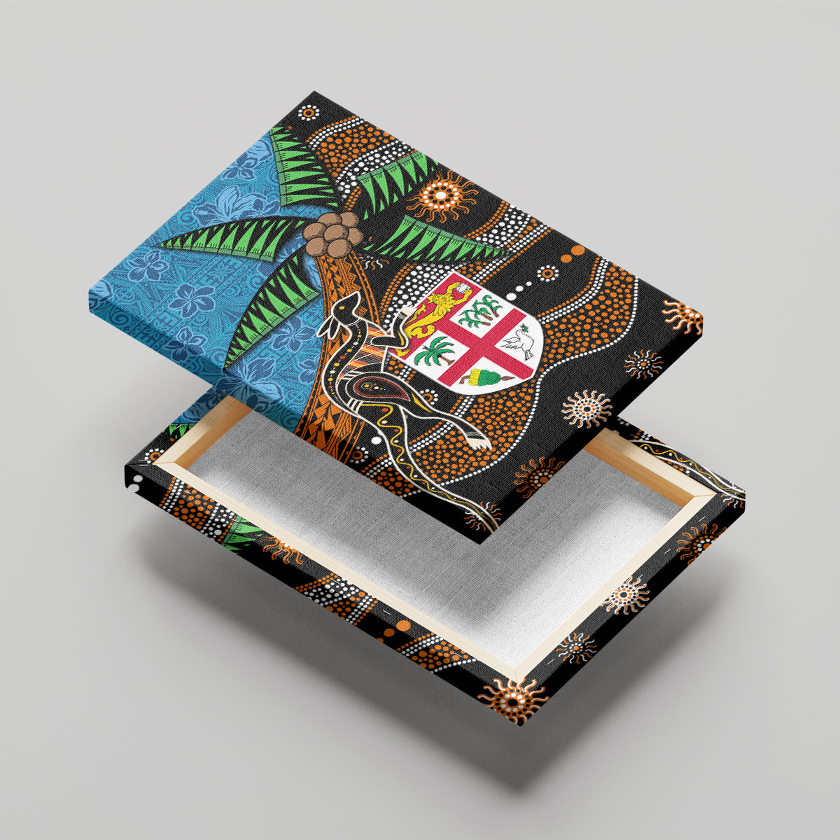 Fiji and Australia Canvas Wall Art Fijian and Aboriginal mix Culture