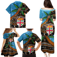 Fiji and Australia Family Matching Puletasi and Hawaiian Shirt Fijian and Aboriginal mix Culture LT03 - Polynesian Pride