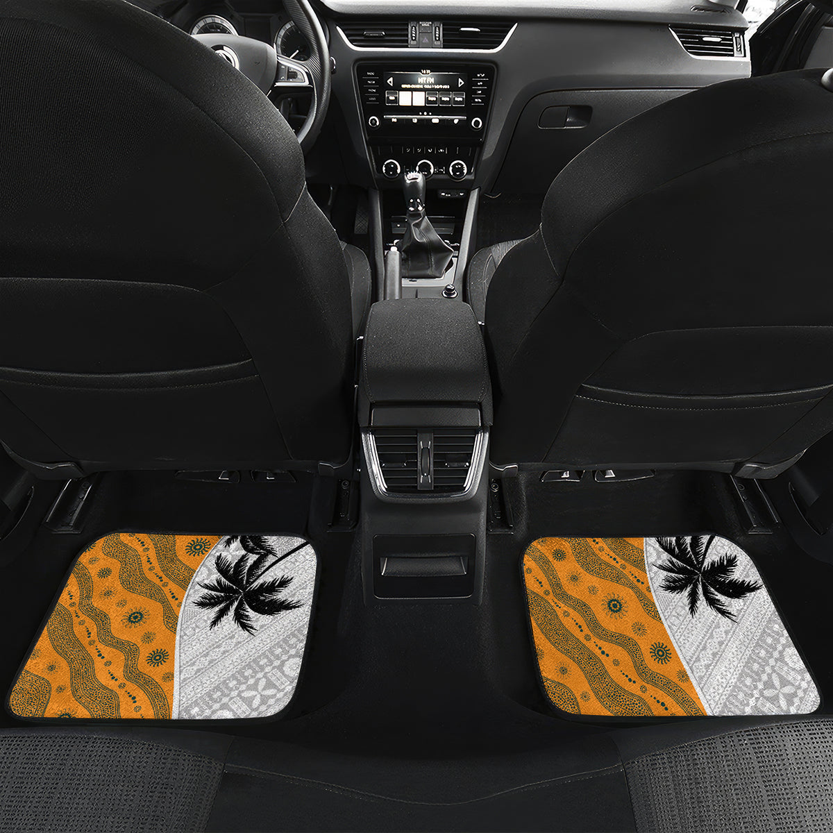 Custom Fiji and Australia Rugby Car Mats Tapa Mix Aboriginal Pattern Half Style