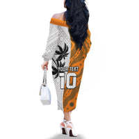 Custom Fiji and Australia Rugby Family Matching Off The Shoulder Long Sleeve Dress and Hawaiian Shirt Tapa Mix Aboriginal Pattern Half Style LT03 - Polynesian Pride