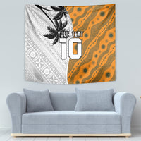 Custom Fiji and Australia Rugby Tapestry Tapa Mix Aboriginal Pattern Half Style