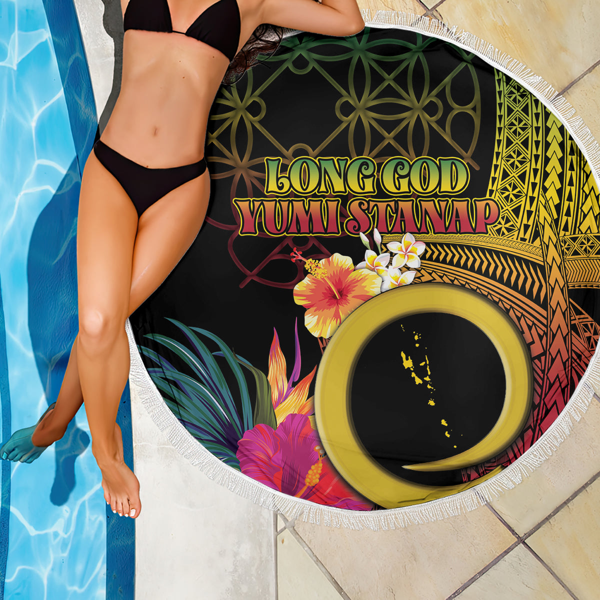 Vanuatu Independence Day Beach Blanket Sand Drawing Melanesian Vibes