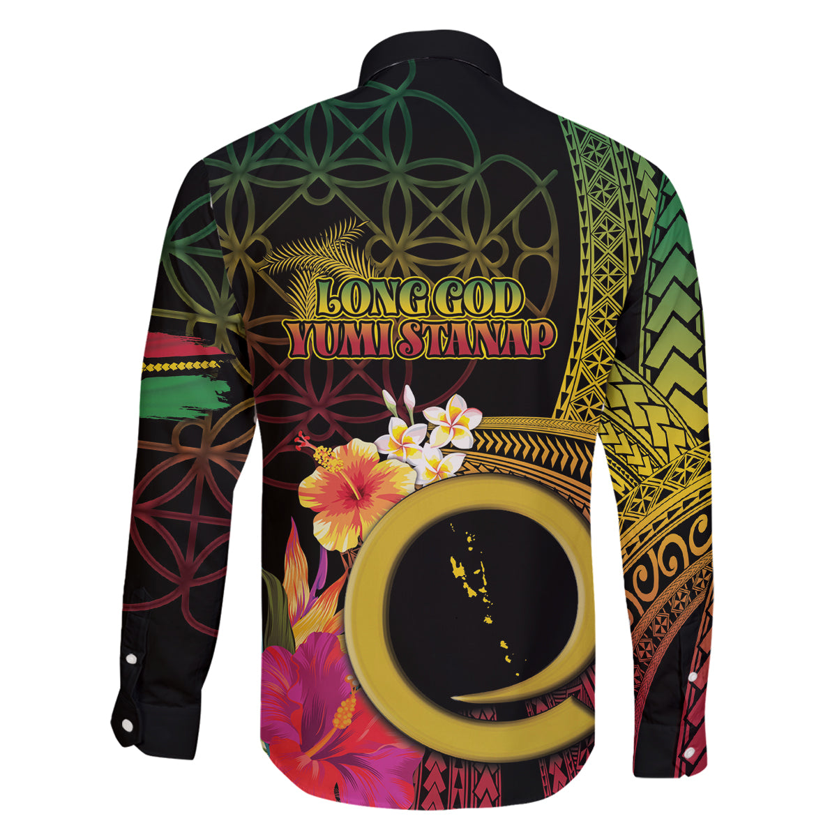 Vanuatu Independence Day Family Matching Tank Maxi Dress and Hawaiian Shirt Sand Drawing Melanesian Vibes LT03 - Polynesian Pride