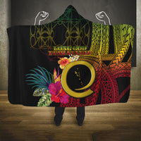 Vanuatu Independence Day Hooded Blanket Sand Drawing Melanesian Vibes