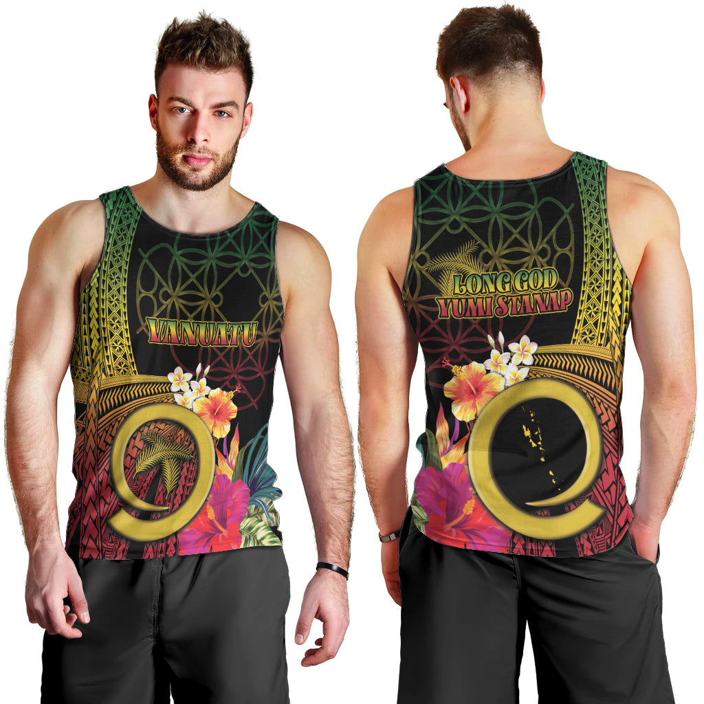 Vanuatu Independence Day Men Tank Top Sand Drawing Melanesian Vibes