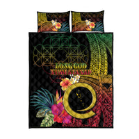 Vanuatu Independence Day Quilt Bed Set Sand Drawing Melanesian Vibes