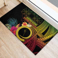 Vanuatu Independence Day Rubber Doormat Sand Drawing Melanesian Vibes