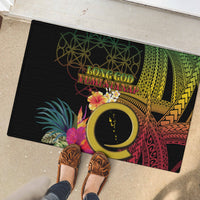 Vanuatu Independence Day Rubber Doormat Sand Drawing Melanesian Vibes